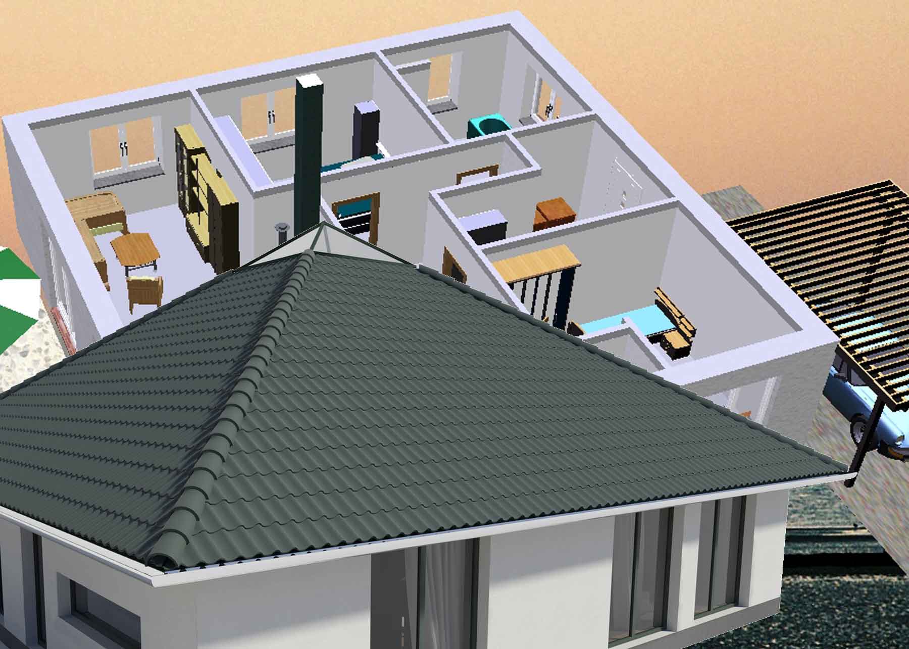 Ein Bauplan von FIKO-Hausbau